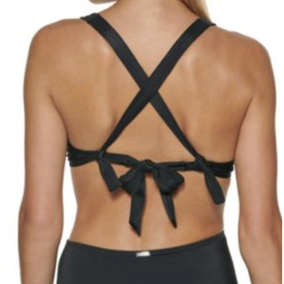 Calvin Klein BLACK Underwire Convertible Floral Black Bikini Swim Top NWT - Picture 4 of 4